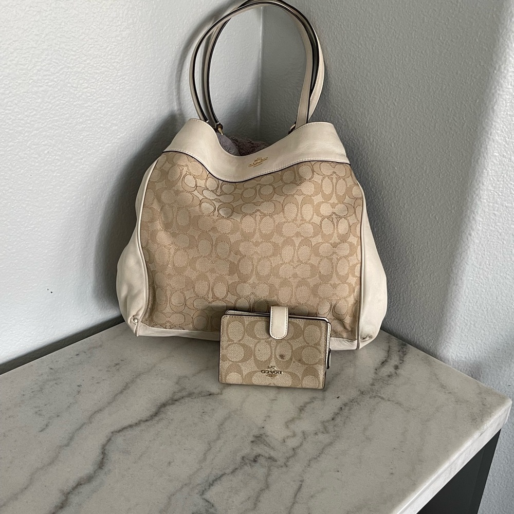 Coach Beige and Cream Women's Bag Set